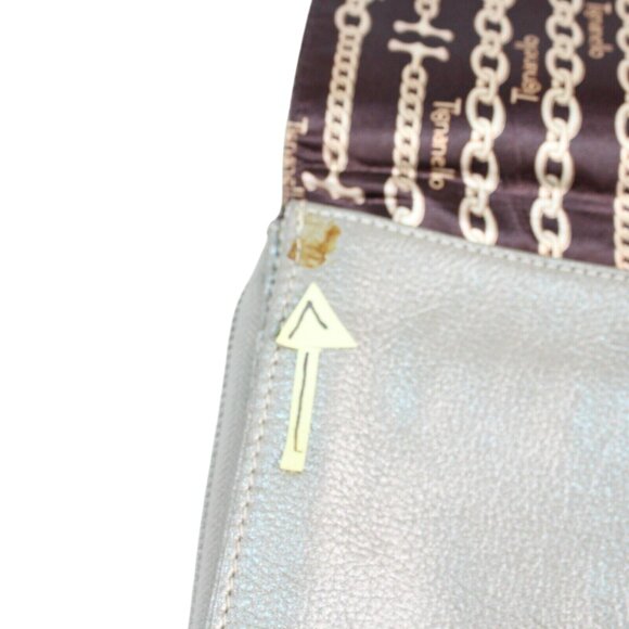 Tignanello Metallic Pebble Leather Snap Zippered Pockets Crossbody Purse Bag - Picture 10 of 11